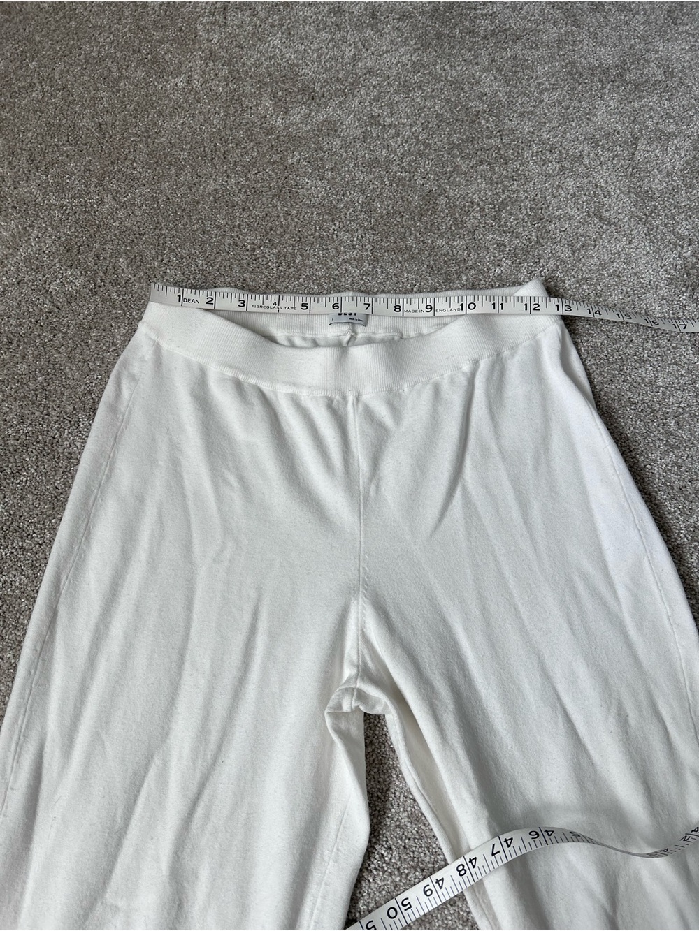 Sunday Best Aritzia White Knit Wide-Leg Flare Posie Pants Lounge Cozy Minimalist - Picture 6 of 7